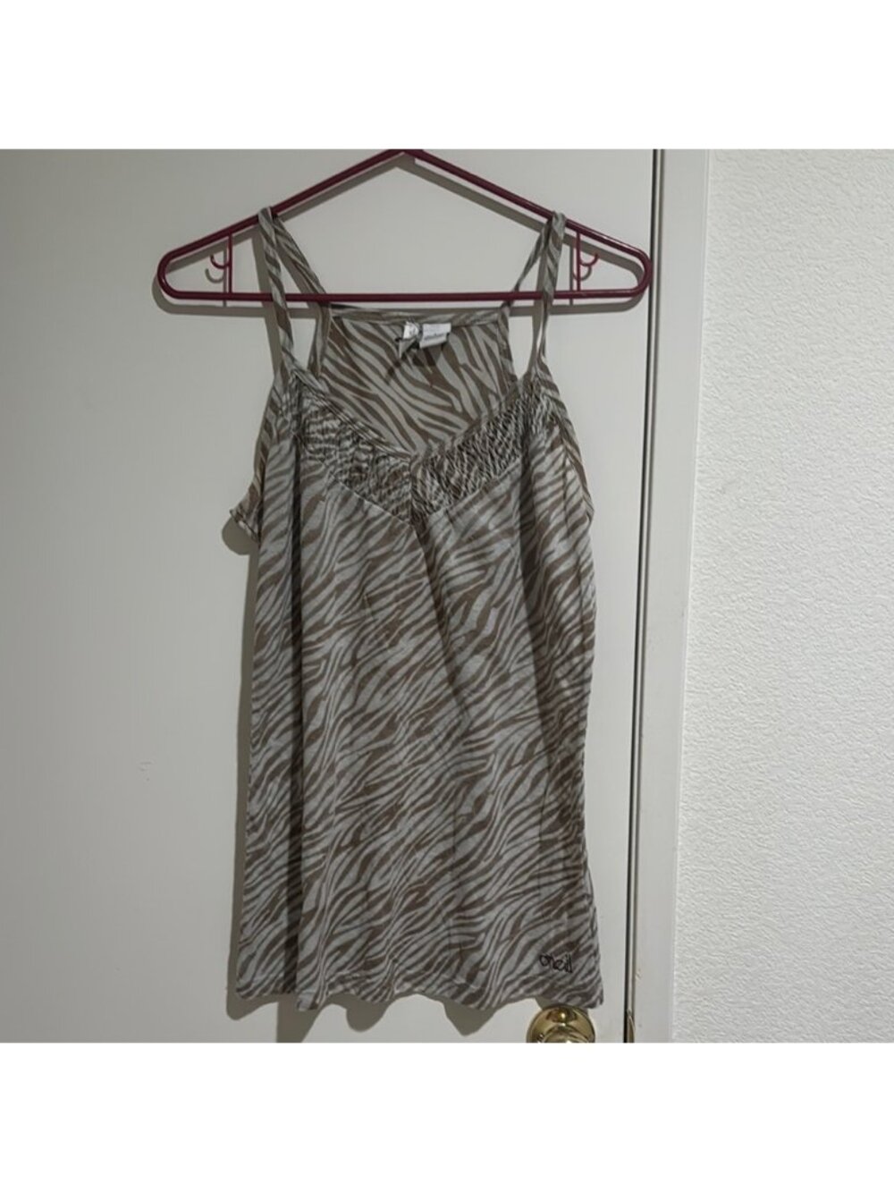 O Neill Zebra Print Strappy Top Large